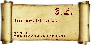 Bienenfeld Lajos névjegykártya
