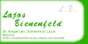 lajos bienenfeld business card